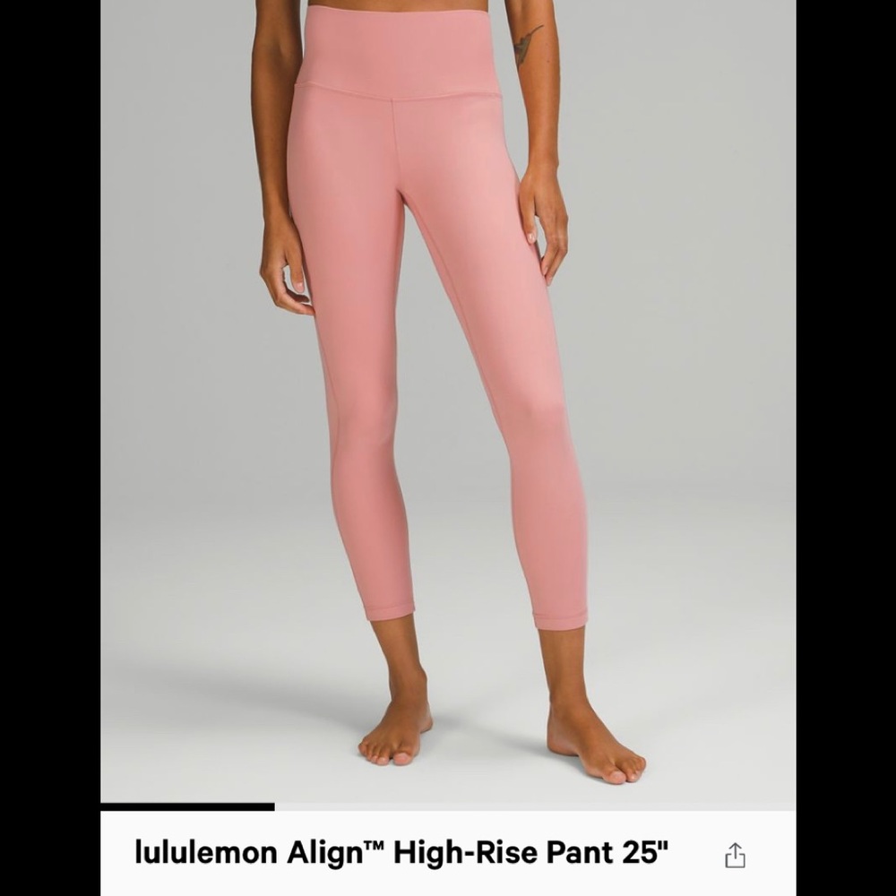 - - NWT Lululemon Align 25in pink puff